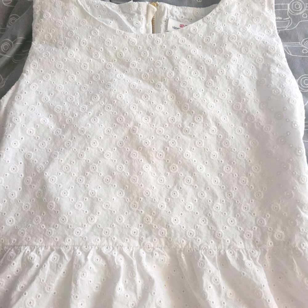 Girl's Vineyard Vines white dress + cardigan